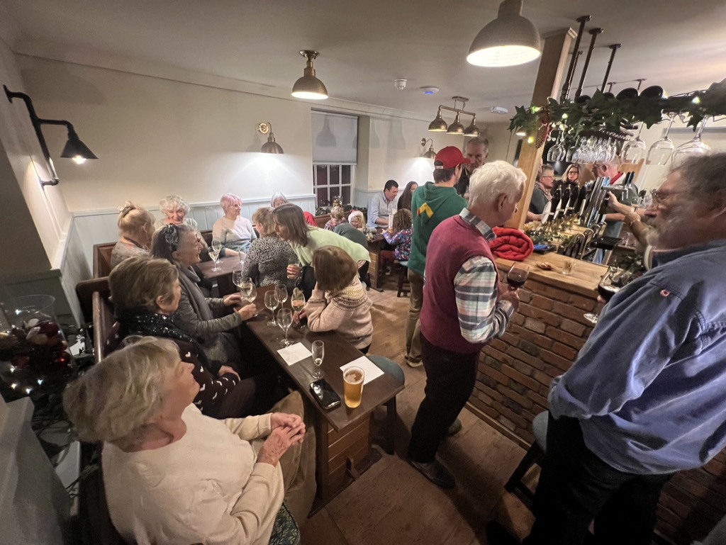 Locals enjoying a pint at the new Jubilee Tap room in Selborne, home of the great naturalist Gilbert White. 