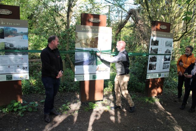 Image of the opening of new interpretation boards celebrating the lost railway at Steyning and Bramber
