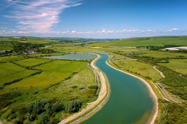 aerial image of the river Ouse and valley in East Sussex.