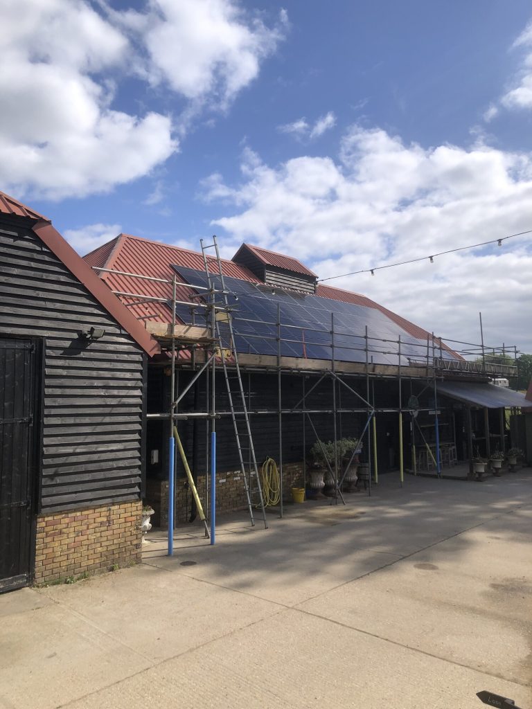 Image showing new solar panels on farm building at Nutbourne Estate Vineyard