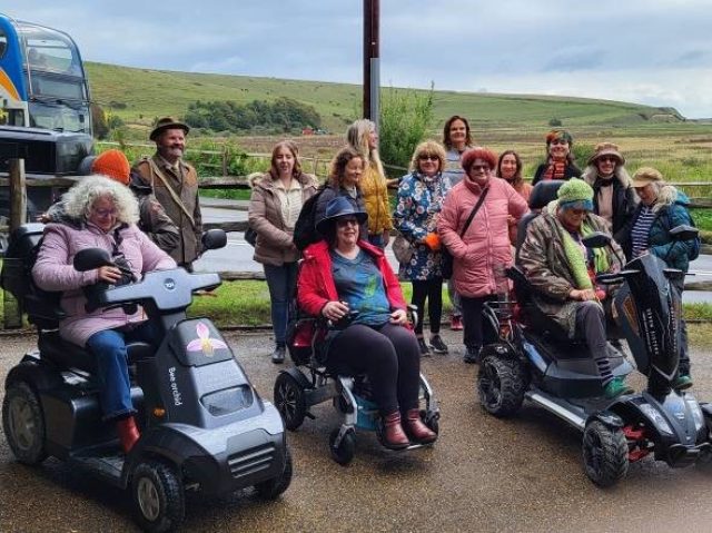 A group from Arts on Prescription enjoying a visit to the Cuckmere at Seven Sisters Country Park