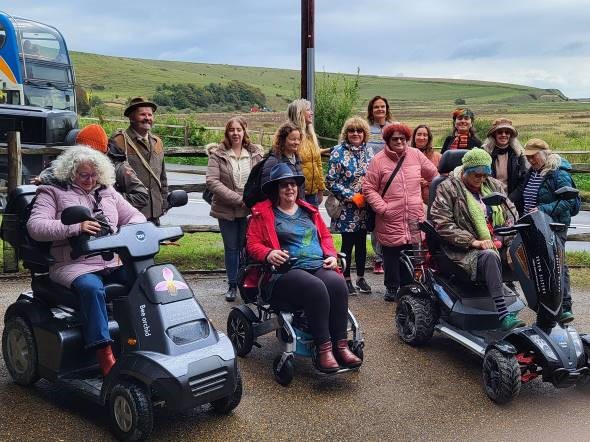 A group from Arts on Prescription enjoying a visit to the Cuckmere at Seven Sisters Country Park
